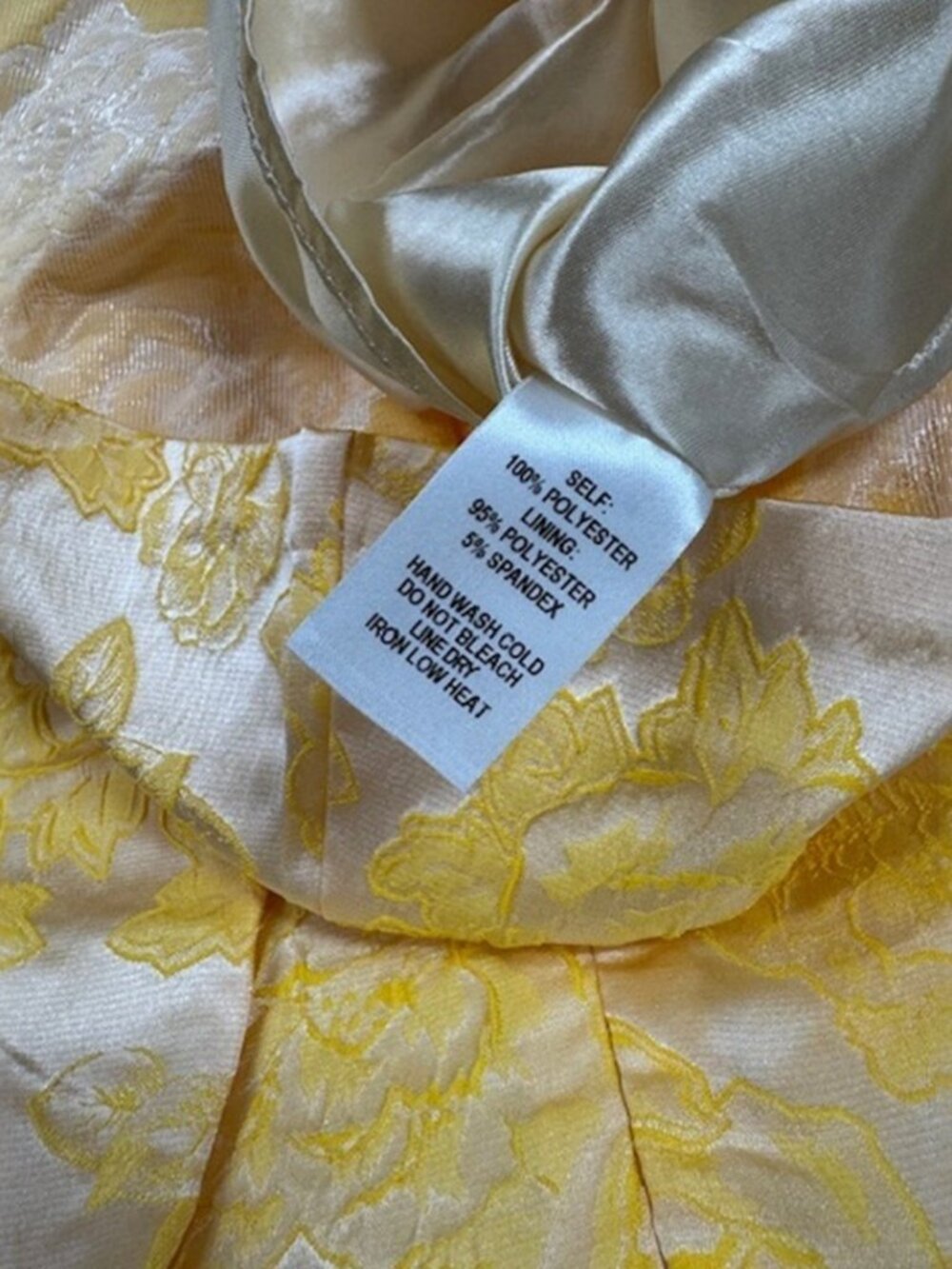 Lulus Bright Blooms Champagne and Yellow Floral Jacquard Maxi Dress NWT - Picture 8 of 10